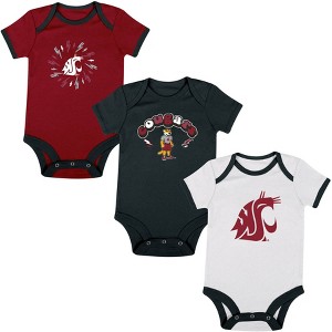 NCAA Washington State Cougars Infant Boys' 3pk Bodysuit - 1 of 4