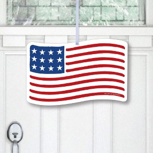 Big Dot of Happiness Stars & Stripes - Hanging Porch USA Memorial Day, 4th of July & Labor Day Patriotic Outdoor Decor - Front Door Decor - 1 Pc Sign - 1 of 4