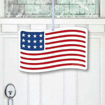Big Dot of Happiness Stars & Stripes - Hanging Porch USA Memorial Day, 4th of July & Labor Day Patriotic Outdoor Decor - Front Door Decor - 1 Pc Sign