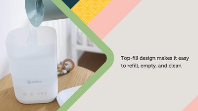 White Ultrasonic Cool Mist Top-Fill Humidifier with Night-Light