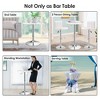 Tangkula 360-degree Swivel Round Pub Table Height Adjustable Bistro Bar Table w/Faux Marble Top - 4 of 4