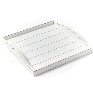 The Lakeside Collection Wooden Ottoman Tray - Appetizer Tray for Parties or Lounging - 1 of 4