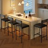 Bar Stools Set of 2/4, Kitchen Bar Stools with Footrest, PU Upholstered Counter Height Barstools, Bar Chairs with Back for Kitchen Island - 3 of 4