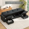 Ainfox 4-Seat Sofa And 2 Ottoman Sofa Dark Grey - 2 of 4