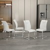 Set of 8 Faux Leather Dining Chairs with High Back and Chrome Legs,Modern Upholstered Chairs for Living Room-The Pop Home - 3 of 4