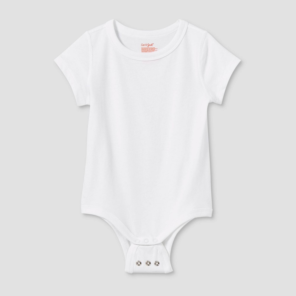 Toddler Kids' Short Sleeve Bodysuit - Cat & Jack™ White 3T