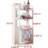 Kings Brand Furniture - Danver Wood Bathroom Floor Storage Cabinet with 3 Open Shelfs, White - 3 of 3