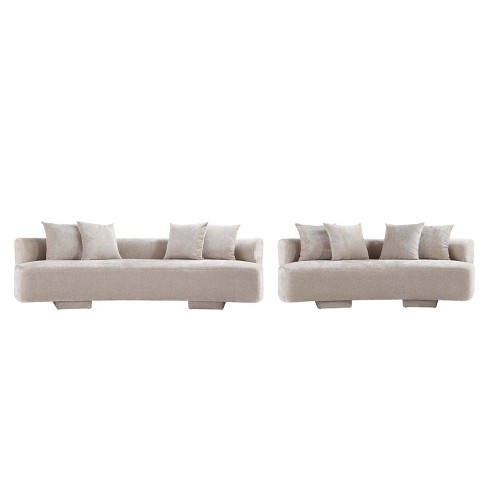 Manhattan Comfort 2pc Verandah Chenille Upholstered 112" Sofa and 90.6" Sofa Set - image 1 of 4