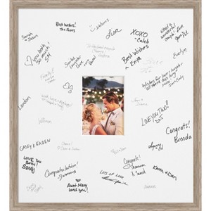 Hardwood Wedge Signature Mat Picture Frame – Guest Book Alternative for Weddings, Graduations, or Retirement – Autograph Photo Mat for Signature Board - 1 of 4