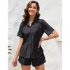 Women's 2 Piece Outfit Sets Summer Beach Casual Printed Shirts and Shorts Lounge Sets Casual Tracksuit Set - 3 of 4