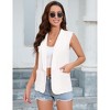 Clearlove Womens Sleeveless Blazer Vest Open Front Casual Long Cardigan Summer Spring Singal Button Blazer Jacket with Pockets - 2 of 4