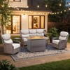 Buenhomino Patio Furniture Set with Fire Pit Table and Swivel Rocking Chairs, 6 Pieces Outdoor Wicker Furniture Set with 6'' Thickened Cushion - 2 of 4