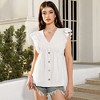 Clearlove Womens Tops  Flutter Sleeve T-Shirts Trendy Ruffle Short Sleeve Loose V-Neck Tunic Tops - 3 of 4