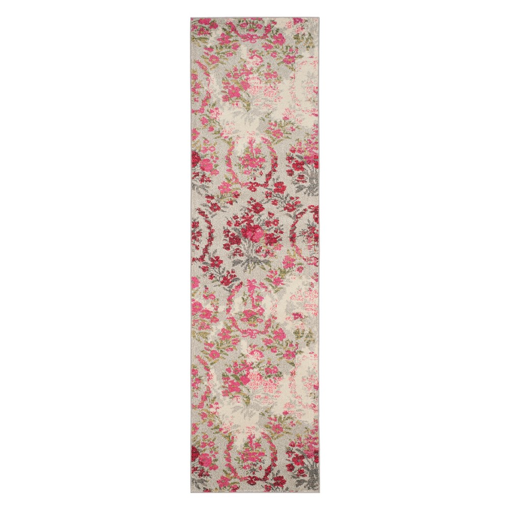 2'2inX6' Floral Runner Ivory/Pink - Safavieh