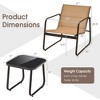 Costway 3 Pieces Patio Conversation Set Outdoor Metal Chair & Table Tempered Glass Top - 4 of 4
