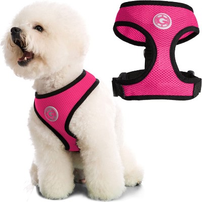 Gooby Soft Mesh Harness, Small Dog Harness with Breathable Mesh, Flamingo Pink, Small