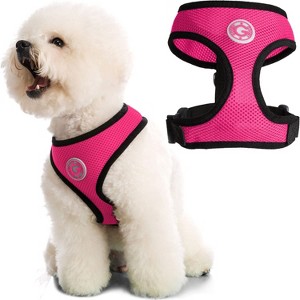 Gooby Soft Mesh Harness, Small Dog Harness with Breathable Mesh, Flamingo Pink, Small - 1 of 1