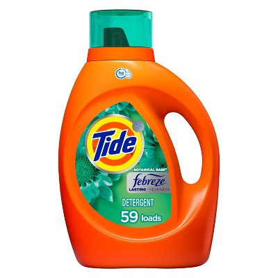 Tide Plus Febreze Freshness Botanical Rain HE Turbo Clean Liquid Laundry Detergent - 92 fl oz