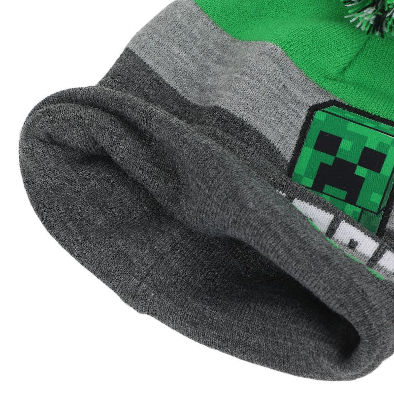 Minecraft Creeper Character Youth Beanie and Gloves Set, 3 of 5