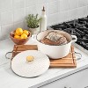 Cuisinart 5qt Earth and Essence Cast Iron Casserole Beehive Matte White - 2 of 4