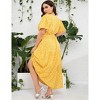 BLUEMING Summer Maxi Dress for Plus Size Women Tie Wasit Surplice Dress Flutter Sleeve A-Line Dress - 2 of 4