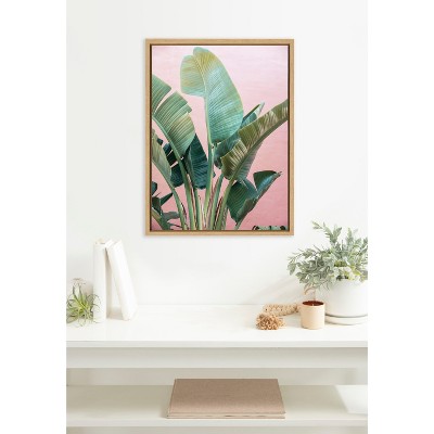 Tropic Pink Botanical Print Framed Canvas Wall Art, 18x24