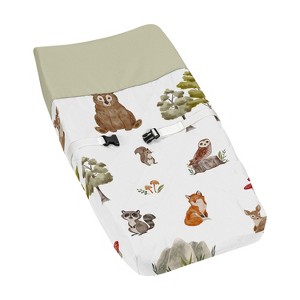 Sweet Jojo Designs Boy Girl Gender Neutral Unisex Changing Pad Cover Watercolor Woodland Forest Animals Multicolor - 1 of 4