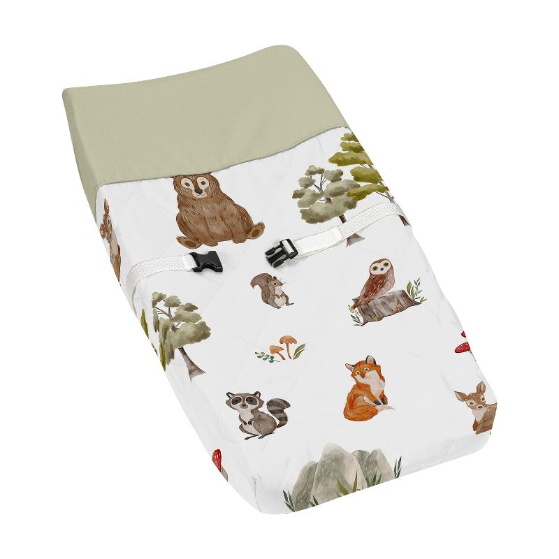 Sweet Jojo Designs Boy Girl Gender Neutral Unisex Changing Pad Cover Watercolor Woodland Forest Animals Multicolor, 1 of 6
