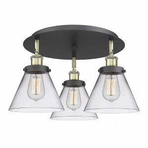Cone - 3 Light Flush Mount In Art Deco Style-9.5 Inches Tall and 19.5 Inches Wide - 1 of 1