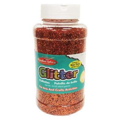 Charles Leonard Creative Arts by Charles Leonard Glitter, 16 oz. Bottle, Orange (Pack of 2)