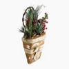Northlight 13.5" Brown and Green Frosted Pine Cones Artificial Christmas Basket - 3 of 3
