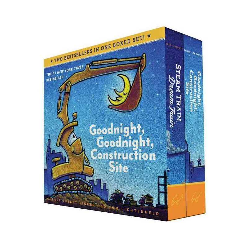 Goodnight, Goodnight, Construction Site and Steam Train, Dream Train Board Books Boxed Set - by  Sherri Duskey Rinker, 1 of 2