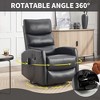 Heat Massage Manual Recliner Chair with Rocker and Swivel in Fabric for Living Room - 3 of 4