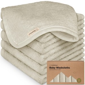 6pk Deluxe Baby Washcloths, Organic and Soft Baby Wash Cloth, Baby Bath Towel, Face Cloths - 1 of 4