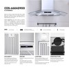 Cosmo COS-668AS900 36 in. Vista Collection 380 CFM Ducted Wall Mount Range Hood, Touch Controls, LED Lights, Stainless Steel - 3 of 4