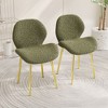 CAVINAS 19.8" Modern Minimalist Dining Chairs,Set of 2,Teddy Velvet Accent Chairs for Dining Room,Dining Furniture Chair,Vanity Chairs - 2 of 4
