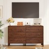 Curved Drawer Dresser for Bedroom, Modern Chest of Drawers with Metal Ring Handles, Wooden Storage Cabinet for Closet, Living Room - 3 of 4