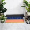Northlight Blue and Red Americana Stars and Stripes Coir Outdoor Doormat 18" x 30" - 2 of 4