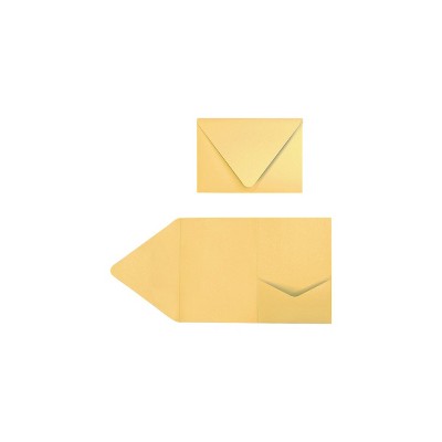 LUX A7 Pocket Invitations (5 x 7) 10/Pack Gold Metallic (EX10LEBAGMPF10)