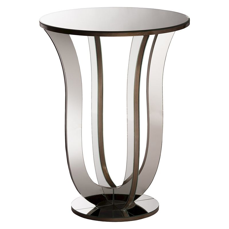 Kylie Modern and Contemporary Hollywood Regency Glamour Style Mirrored Accent Side Table - Silver - Baxton Studio, 1 of 5