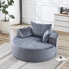 Oversized Chaise Lounge Chenille Single Sofa Sleeper Sofa Couch Upholstered Accent Chair, No Assembly Required, Green/Gray/Beige/Black-ModernLuxe - 3 of 4