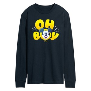 Men's - Disney - Oh Boy Mickey Face Long Sleeve Graphic T-Shirt - 1 of 4