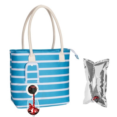 Tirrinia Wine Purse Tote Bag with Hidden Dispenser, Insulated Large Wine Carrier Set with Wine Bladder – Perfect Wine Gift