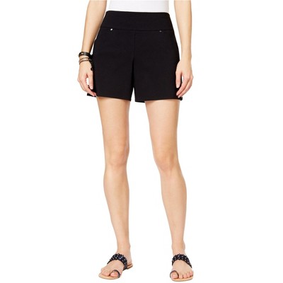 I-N-C Womens Curvy Casual Walking Shorts, Black, 2