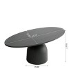 Black Oval Solid Wood Coffee Table with Pedestal Base, Modern Accent Table for Living Room, Office or Small Spaces - Koiai - 4 of 4