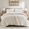 Okak All Size 3-Piece Thickened Knit Chenille Bed Comforter Set with Pillow Shams,Comfortable Lambswool Quilt Bedding Sets,Machine Washable - 2 of 4