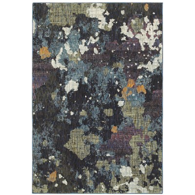 Oriental Weavers Evolution 8029A Navy/ Green Indoor Area Rug - 5'3" x 7'3"