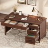 53.5" Executive Desk with 4 Drawers, Farmhouse Home Office Desk with File Cabinet, Wooden Computer Writing Desk for Study, Conference Table - 2 of 4