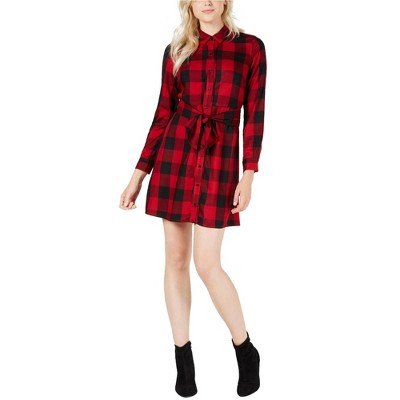 maison Jules Womens Tie Front Shirt Dress