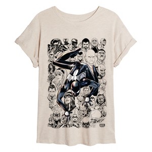 Women's - Marvel - Spiderman Outline Oversized Graphic T-Shirt - 1 of 4